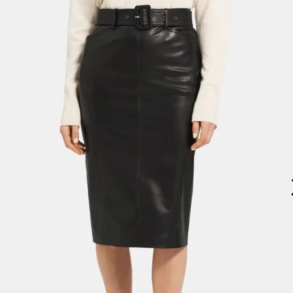 NWT Theory Bedford Faux Leather Skirt